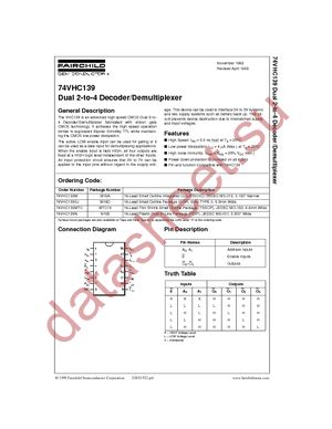 74VHC139MTCX datasheet  